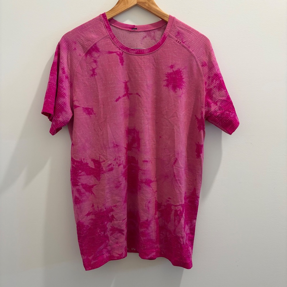 Lululemon Swiftly Tech Short Sleeve 2.0 Pink Tie Dye Activewear Shirt Size L